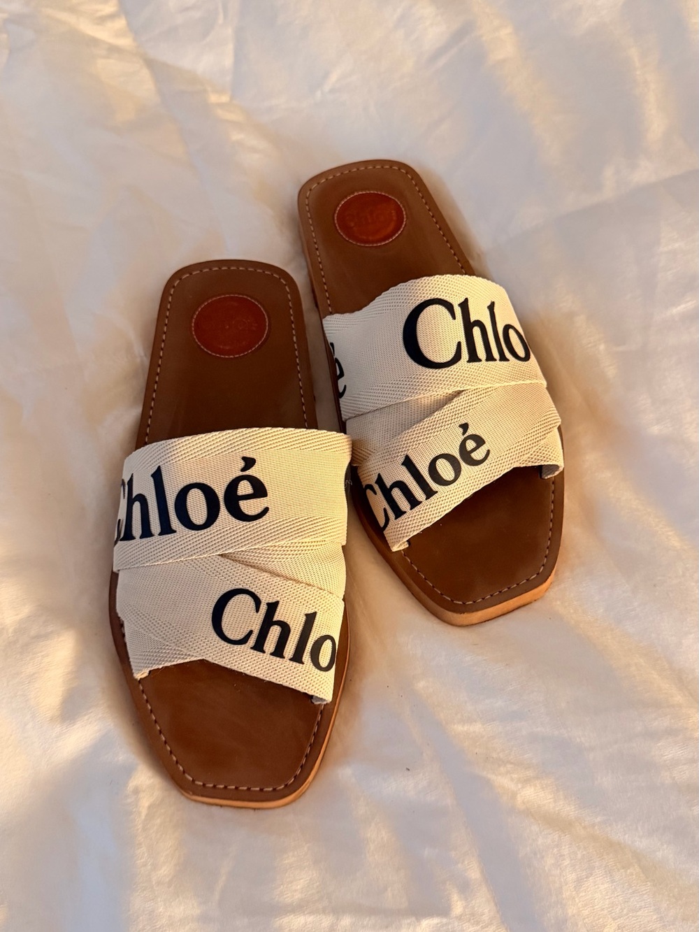 Chloé Woody Logo slide sandals